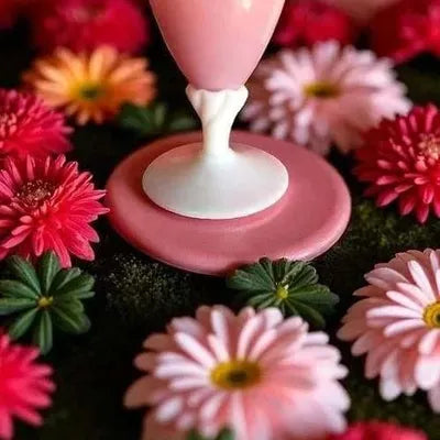 Pink Opaline & Cameo Vase on Twisted Pedestal – Vintage Collector's Item 26.5 cm
