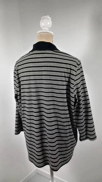 Pull Marinière Chic à Détails Dorés – NEUF – Taille 6 (Grande Taille 48/50)