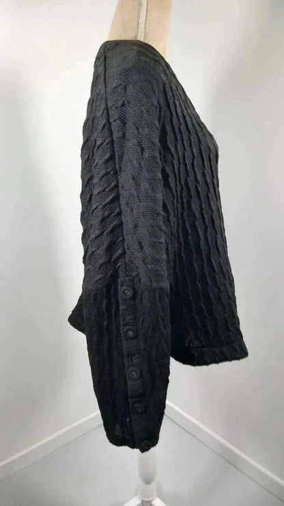 Pull Léger Jean Marc Philippe - Maille Relief Noire - Taille 52/54