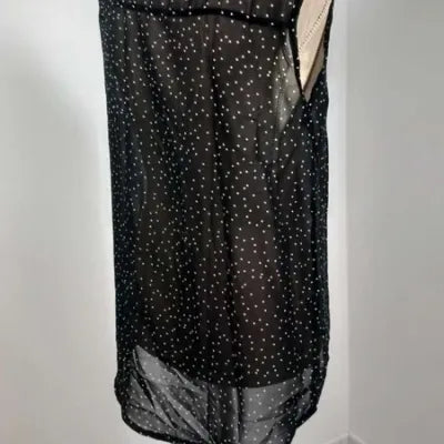 Chemisette YFT – Pois Blanc/Noir – Col V – Coupe Asymétrique – Taille 38 (M)