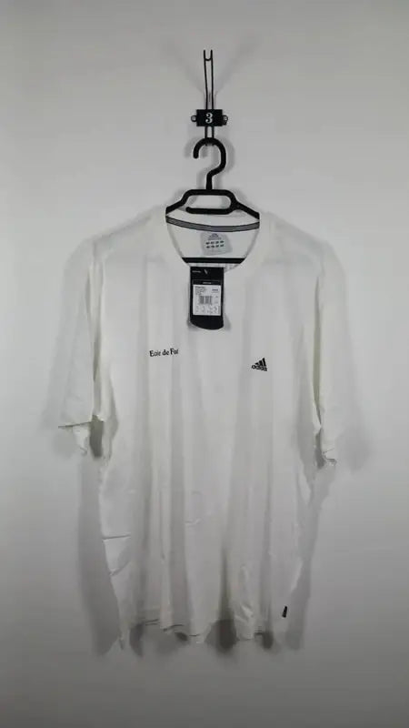 T-shirt Adidas Blanc "École de Foot" Neuf avec étiquette Taille XL