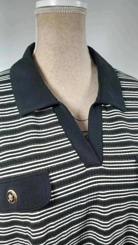 Pull Marinière Chic à Détails Dorés – NEUF – Taille 6 (Grande Taille 48/50)
