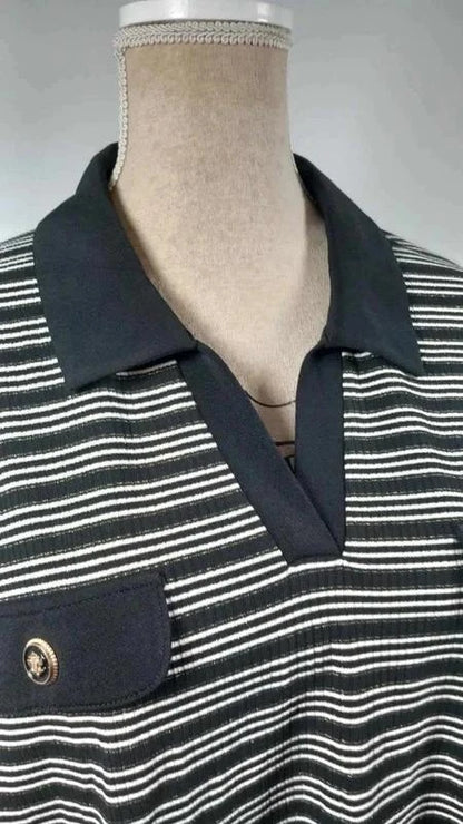 Pull Marinière Chic à Détails Dorés – NEUF – Taille 6 (Grande Taille 48/50)