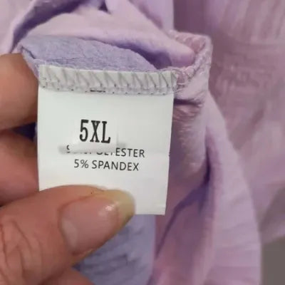 Chemisette Cache-Cœur Lilas Manches Volants – Grande Taille 5XL – Neuve