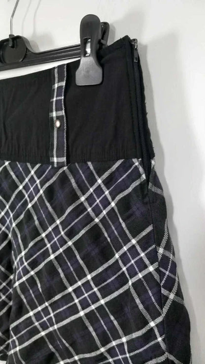 Jupe Courte cache cache - Taille 38 - Neuve - Motif Écossais / Tartan Noir