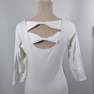 White Walk and Talk Top – Backless double knot & Leopard print – Size 38/40 – NEW