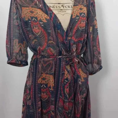 Robe Tunique ELORA Voile Bohème – Imprimé Paisley – Taille 1 – NEUVE
