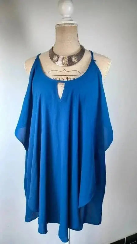 New Look Tunic – Royal Blue – Lace & Voile – Sleeveless – Bohemian Chic Style