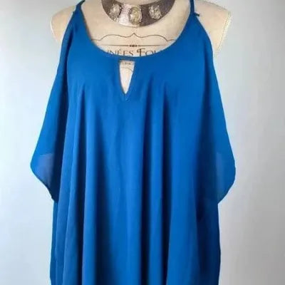 New Look Tunic – Royal Blue – Lace & Voile – Sleeveless – Bohemian Chic Style