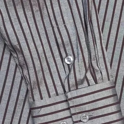Men's Shirt Adriano Jacometti Size 41/42 - New Grey/Brown Stripes