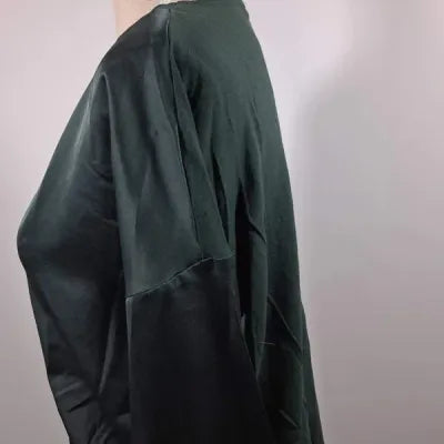 Blouse Fluide MANGO Bi-Matière Vert Bouteille Taille M Très Bon État
