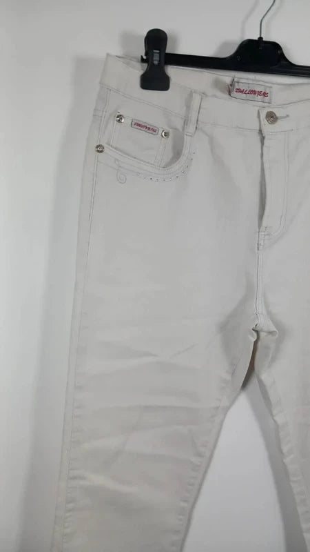 Pantacourt en Jean Blanc Swallow jeans - Taille L - État Neuf