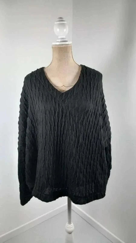 Pull Léger Jean Marc Philippe - Maille Relief Noire - Taille 52/54