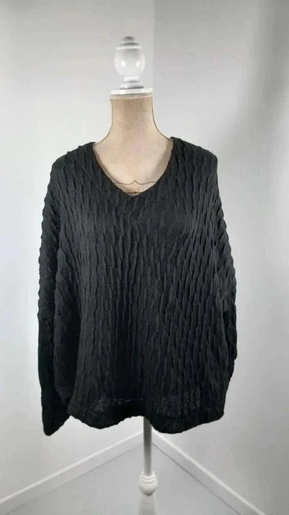 Pull Léger Jean Marc Philippe - Maille Relief Noire - Taille 52/54