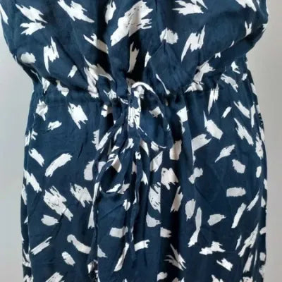 Robe UP2 Fashion – Viscose – Bleu Marine & Motifs Coups de Pinceau – Taille 40 (L)