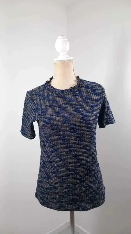 Deep blue mesh top with shimmers – Zara – Size L/40