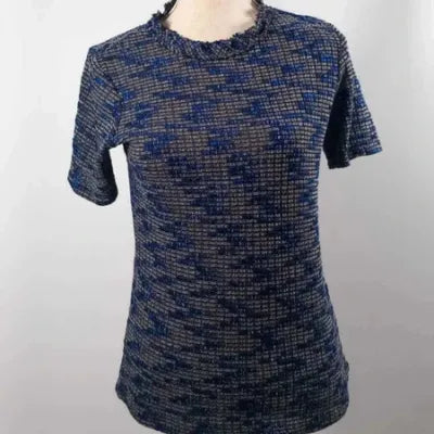 Deep blue mesh top with shimmers – Zara – Size L/40