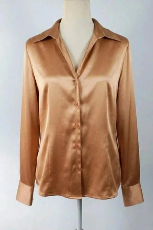 Chemise satinée beige dorée marque Burton taille 46