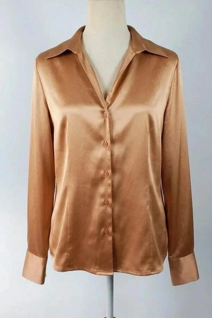 Chemise satinée beige dorée marque Burton taille 46