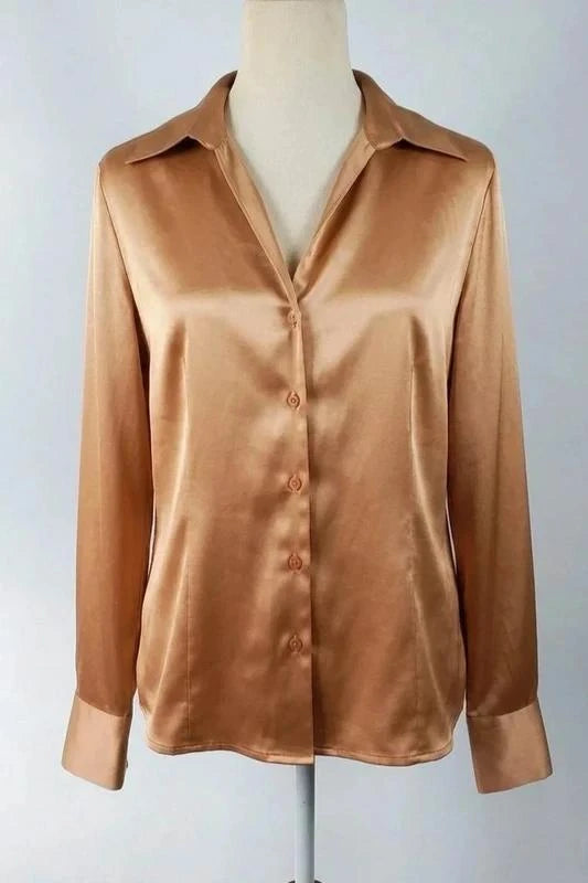 Chemise satinée beige dorée marque Burton taille 46