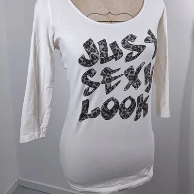 White Walk and Talk Top – Backless double knot & Leopard print – Size 38/40 – NEW