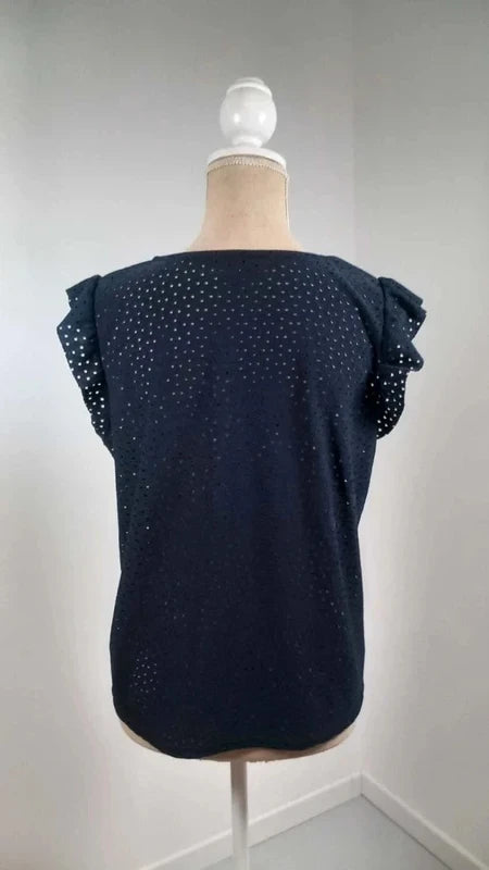 Top Marine Broderie Anglaise KIABI - Neuf - Taille L