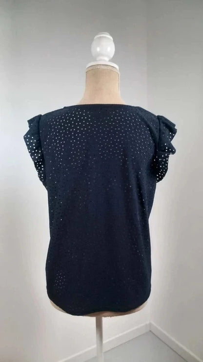Top Marine Broderie Anglaise KIABI - Neuf - Taille L