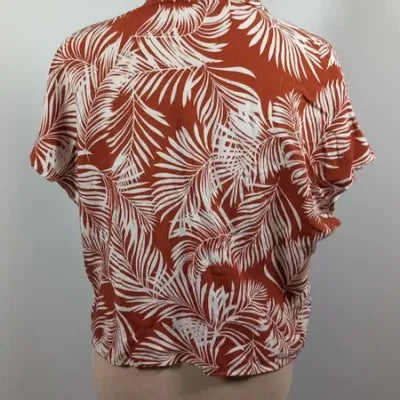 Petit Haut Fluide Primark - Taille 42 (XL) - Imprimé Tropical Terracotta & Blanc