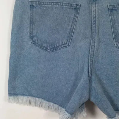 Weekend Vibes Denim Shorts – Light Blue – Frayed Hem – Bohemian Style