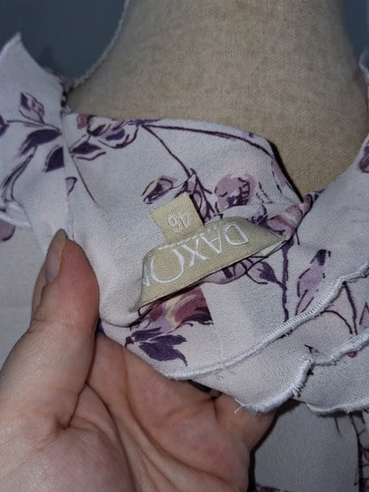 Daxon pink and purple floral fluid blouse – Size 46