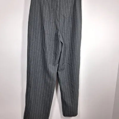 Pantalon de Tailleur Fluide Gris à Rayures Tennis Primark – Coupe Droite – Taille 40