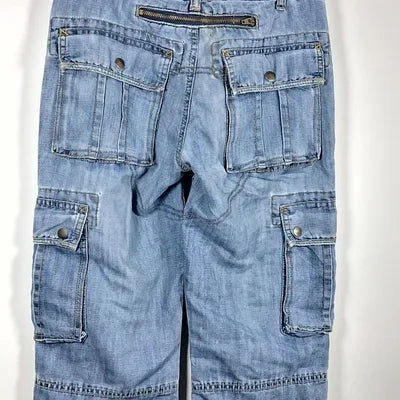 MIM Fluid Lightweight Denim Cargo Pants – Y2K / Streetwear Style – Size 34