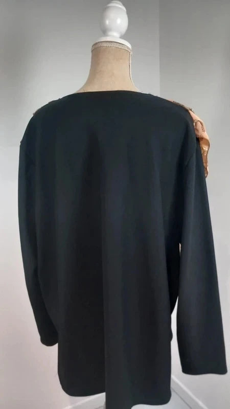 Pull Tunique Vintage Actuelle- T. 54 - Neuf (sans étiquette) - Foulard Chaines