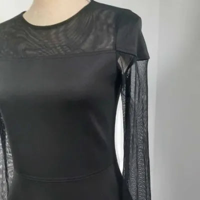 Robe Noire de Soirée Tanais - Détails Dentelle & Transparence - Neuve - Taille 3