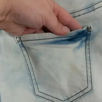 Blue & White Tie-Dye Denim Shorts – Festival Style – Size 14