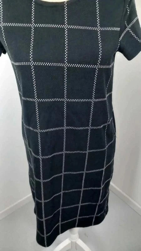 Robe Droite Promod Bleu Marine – Imprimé Carreaux Chic – Taille 38