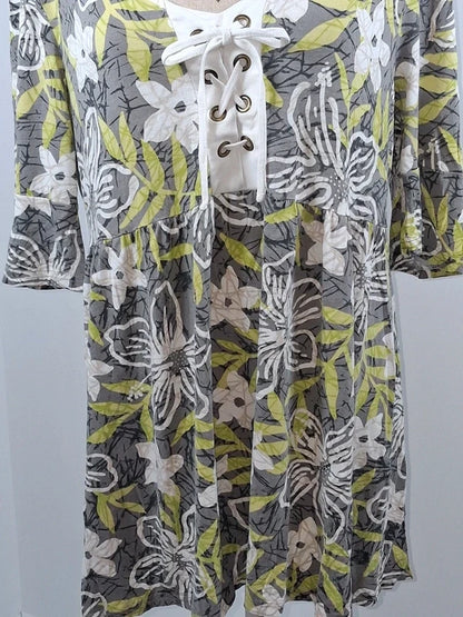 Tunique longue fluide fleurie style bohème chic Taille M