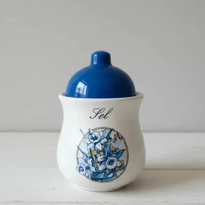 Superb set of 5 vintage ceramic spice jars