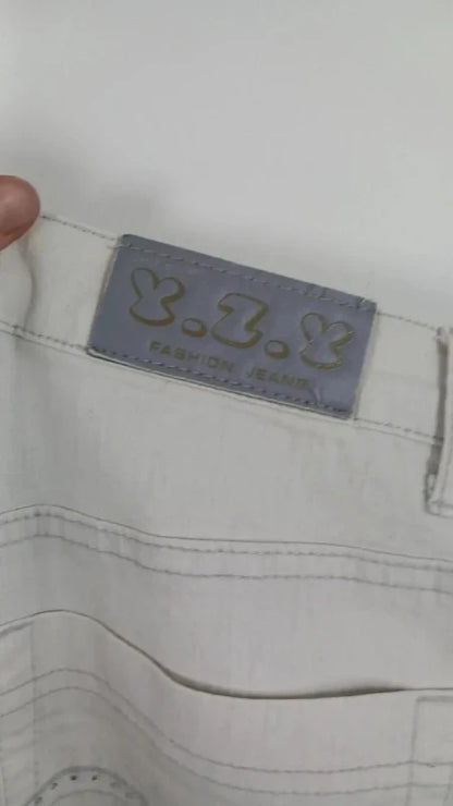 Pantacourt en Jean Blanc Swallow jeans - Taille L - État Neuf