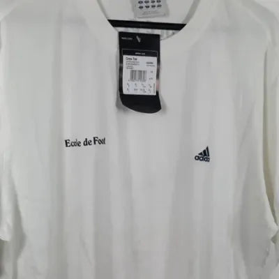 T-shirt Adidas Blanc "École de Foot" Neuf avec étiquette Taille XL