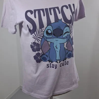 Stitch "Stay Cute" Disney T-Shirt - Lilac - Size XS (US 2)