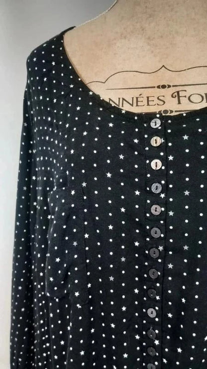 Robe/Tunique Noire "Étoiles" - Bonprix - T. 54