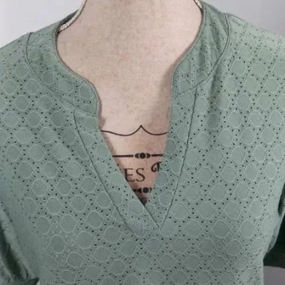 Haut Vert Sauge en Broderie Anglaise - Taille M (38) - Neuf sans Étiquette