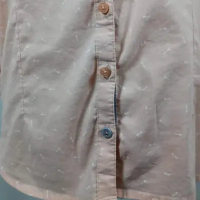 "Life is Beautiful" Shirt - Salmon/Coral - Size 40 - NEW - Chambray Details