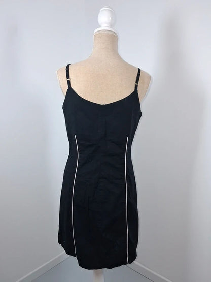 Robe noire chic Lola Espeleta T4 42 XL neuve liseré rose poudré