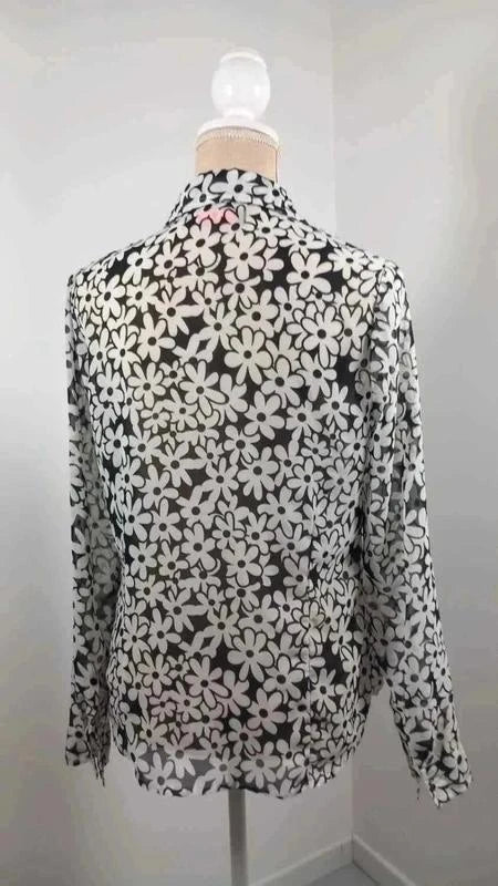Chemise Fleurie Cache Cache – Noir & Blanc Taille 1 (S) NEUVE