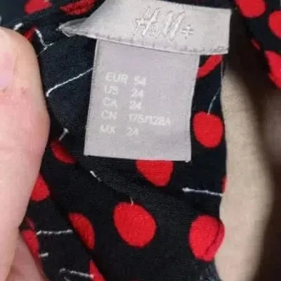 H&M Cherry Print Tunic - Plus Size 54 - Feminine Style