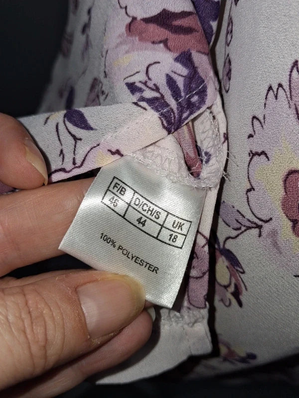 Daxon pink and purple floral fluid blouse – Size 46