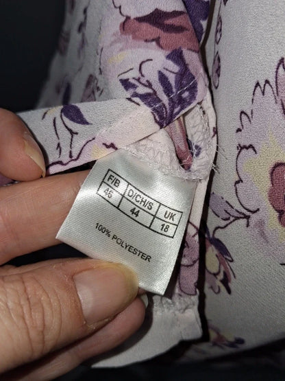Daxon pink and purple floral fluid blouse – Size 46