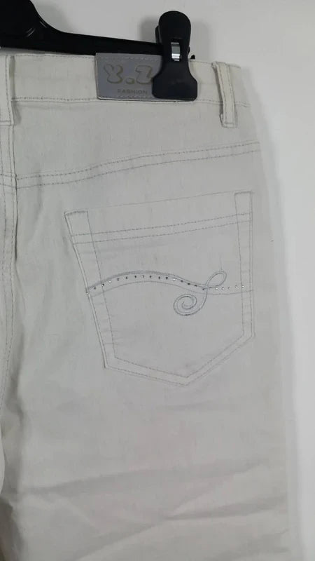 Pantacourt en Jean Blanc Swallow jeans - Taille L - État Neuf
